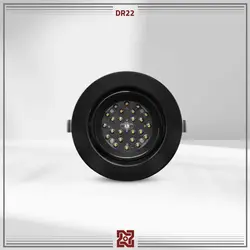 چراغ LED توکار نورا قطر 15 (بدنه مشکی) – زاویه 90 – DR22 | قیمت کارخانه و فروش مستقیم💡آلتون رای