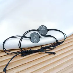 دستبند مشکی ست دختر پسر بی ادب کد2 - خرازی آرامیس دستبند بی ادب