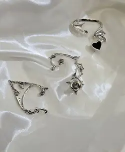 گوشواره مدل ایرکاف مدل Elf نقره ای - خرازی آرامیس ایرکاف الف