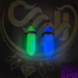 منشور شب تاب نور سبز کد106 - خرازی آرامیس منشورسنگی-منشورگردنبند-سنگ منشوری-
