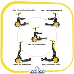 سه چرخه و اسکوتر 5 کاره دسته‌دار کودک ندل | Nadle