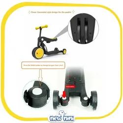 سه چرخه و اسکوتر 5 کاره دسته‌دار کودک ندل | Nadle