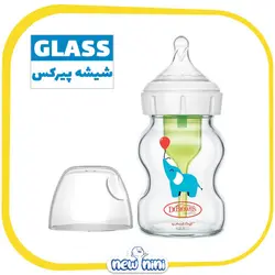 شیشه شیر 150 میلی‌لیتری شیشه‌ای ضد نفخ (ANTI COLIC) دکتر براونز | Dr Brown's طرح فیل