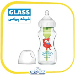 شیشه شیر 270 میلی‌لیتری شیشه‌ای ضد نفخ (ANTI COLIC) دکتر براونز | Dr Brown's طرح روباه