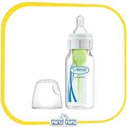 شیشه شیر 120 میلی‌لیتری طلقی باریک ضد نفخ (ANTI COLIC) دکتر براونز | Dr Brown's