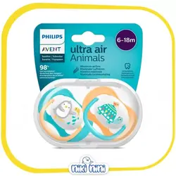 پستانک دو عددی 6 تا 18 ماه اونت | AVENT طرح Ultra Air Animals