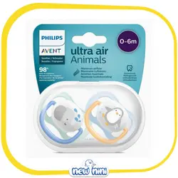 پستانک دو عددی 0 تا 6 ماه اونت | AVENT طرح ULTRA AIR ANIMALS