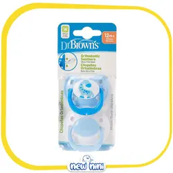 پستانک دو عددی 0 تا 6 ماهگی دکتر براونز | Dr Brown's طرح زرافه آبی