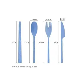 ست قاشق چنگال کارد و چاپستیک گیاهی