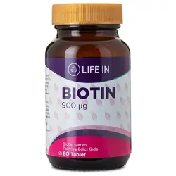 قرص بیوتین 900 میکروگرمی لایف این 60 عدد | فروشگاه روبیکالا