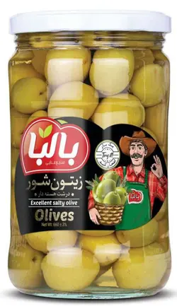 زیتون شور درشت شیشه 670 گرمی