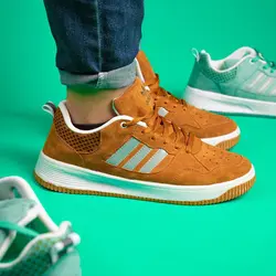 کفش کتونی مدل آدیداس طرح بلغاری رنگ عسلی اشبالت