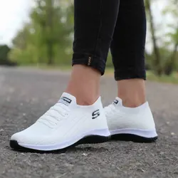 کفش مردانه و زنانه اسکچرز مدل بافت سفید