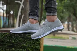 کفش مردانه و زنانه اسکچرز مدل بافت طوسی