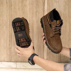 نیم بوت مدل کاترپیلار قهوه ای اشبالت