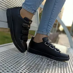کتونی زنانه آدیداس استن اسمیت مشکی مدل ۳چسب