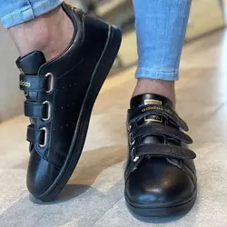 کتونی زنانه آدیداس استن اسمیت مشکی مدل ۳چسب