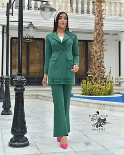 کت شلوار مازراتی نخ توییس یقه بلیزری