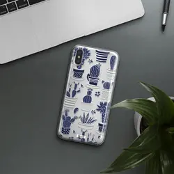قاب شفاف تی پی یو طرح کاکتوس های آبی مناسب برای گوشی Apple iPhone X