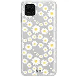 قاب شفاف تی پی یو طرح گلهای بابونه مناسب برای گوشی Samsung A12 4g