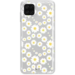 قاب شفاف تی پی یو طرح گلهای بابونه مناسب برای گوشی Samsung A12 4g