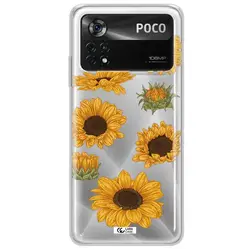 قاب شفاف تی پی یو طرح گل آفتابگردان مناسب برای گوشی Xiaomi Poco X4 Pro