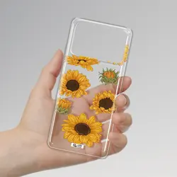 قاب شفاف تی پی یو طرح گل آفتابگردان مناسب برای گوشی Xiaomi Poco X4 Pro