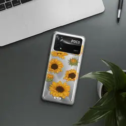 قاب شفاف تی پی یو طرح گل آفتابگردان مناسب برای گوشی Xiaomi Poco X4 Pro