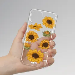 قاب شفاف تی پی یو طرح گل آفتابگردان مناسب برای گوشی Apple iPhone 12
