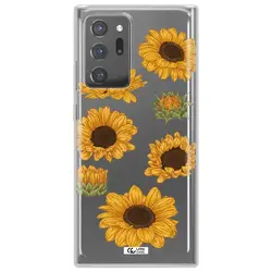 قاب شفاف تی پی یو طرح گل آفتابگردان مناسب برای گوشی Samsung Note 20 Ultra