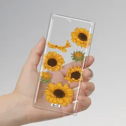 قاب شفاف تی پی یو طرح گل آفتابگردان مناسب برای گوشی Samsung Note 20 Ultra