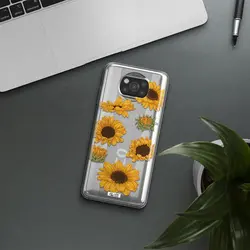 قاب شفاف تی پی یو طرح گل آفتابگردان مناسب برای گوشی Xiaomi Poco X3