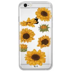 قاب شفاف تی پی یو طرح گل آفتابگردان مناسب برای گوشی Apple iPhone 6