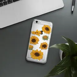 قاب شفاف تی پی یو طرح گل آفتابگردان مناسب برای گوشی Apple iPhone 6