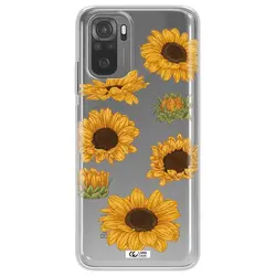 قاب شفاف تی پی یو طرح گل آفتابگردان مناسب برای گوشی Xiaomi Note 10