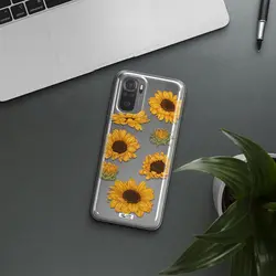 قاب شفاف تی پی یو طرح گل آفتابگردان مناسب برای گوشی Xiaomi Note 10