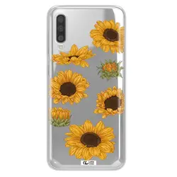 قاب شفاف تی پی یو طرح گل آفتابگردان مناسب برای گوشی Samsung A50