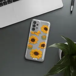 قاب شفاف تی پی یو طرح گل آفتابگردان مناسب برای گوشی Samsung A23