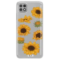 قاب شفاف تی پی یو طرح گل آفتابگردان مناسب برای گوشی Samsung A22 5g