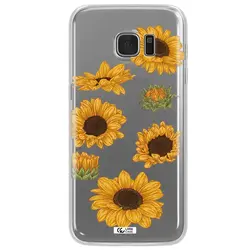 قاب شفاف تی پی یو طرح گل آفتابگردان مناسب برای گوشی Samsung S7 Edge