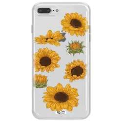 قاب شفاف تی پی یو طرح گل آفتابگردان مناسب برای گوشی Apple iPhone 8 plus