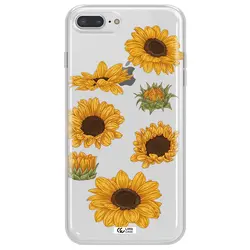 قاب شفاف تی پی یو طرح گل آفتابگردان مناسب برای گوشی Apple iPhone 8 plus