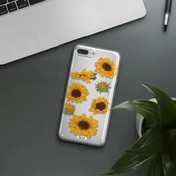 قاب شفاف تی پی یو طرح گل آفتابگردان مناسب برای گوشی Apple iPhone 8 plus