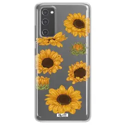 قاب شفاف تی پی یو طرح گل آفتابگردان مناسب برای گوشی Samsung S20 Fe