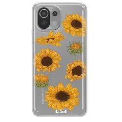 قاب شفاف تی پی یو طرح گل آفتابگردان مناسب برای گوشی Xiaomi Mi 11 Lite