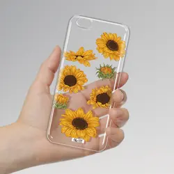 قاب شفاف تی پی یو طرح گل آفتابگردان مناسب برای گوشی Apple iPhone 6 s plus