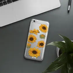 قاب شفاف تی پی یو طرح گل آفتابگردان مناسب برای گوشی Apple iPhone 6 s plus