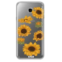قاب شفاف تی پی یو طرح گل آفتابگردان مناسب برای گوشی Samsung J4 Plus