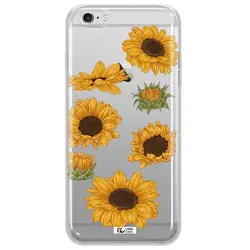 قاب شفاف تی پی یو طرح گل آفتابگردان مناسب برای گوشی Apple iPhone 6S