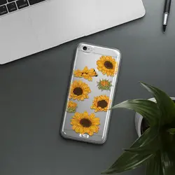 قاب شفاف تی پی یو طرح گل آفتابگردان مناسب برای گوشی Apple iPhone 6S